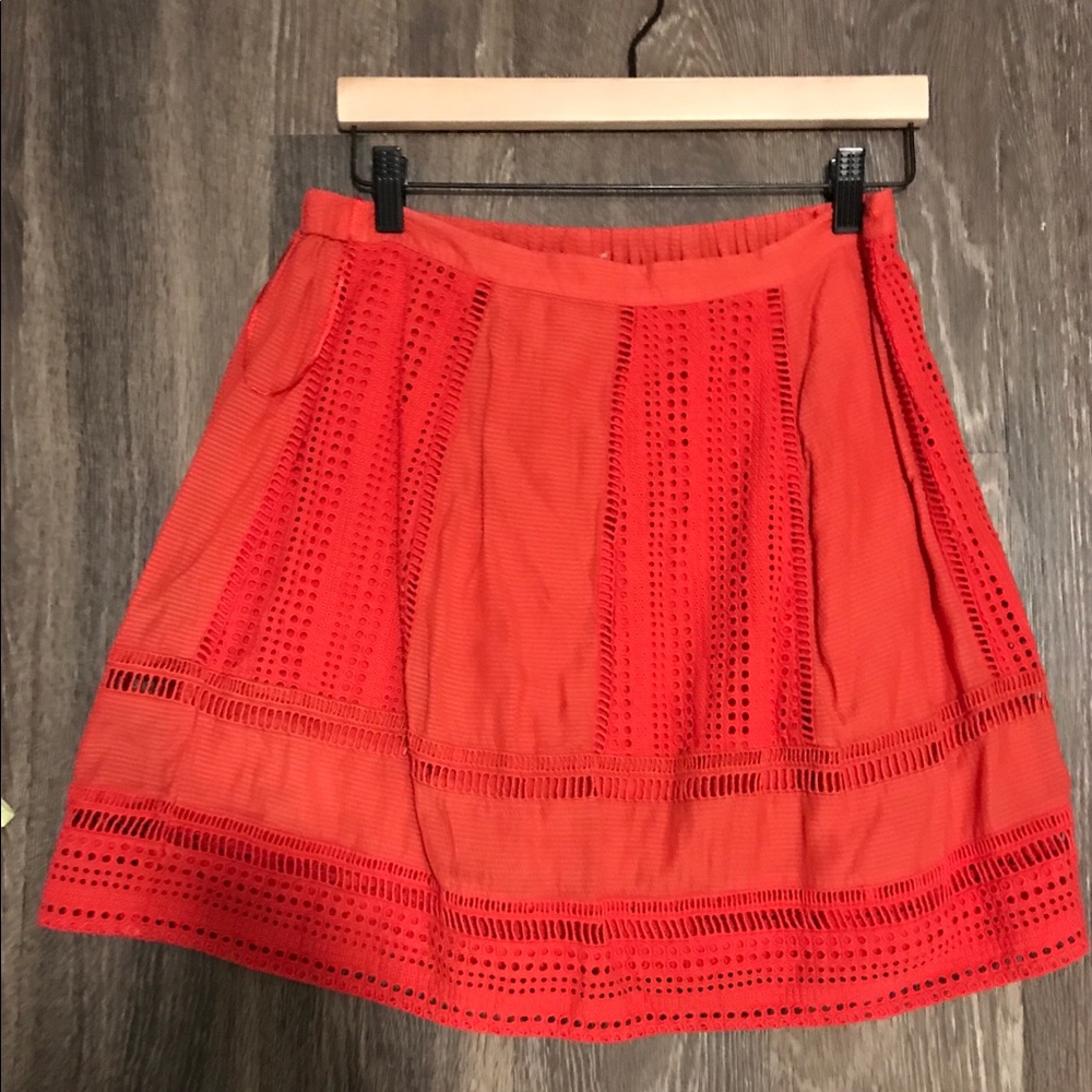 Anthropologie red skirt. New with tags. XS.